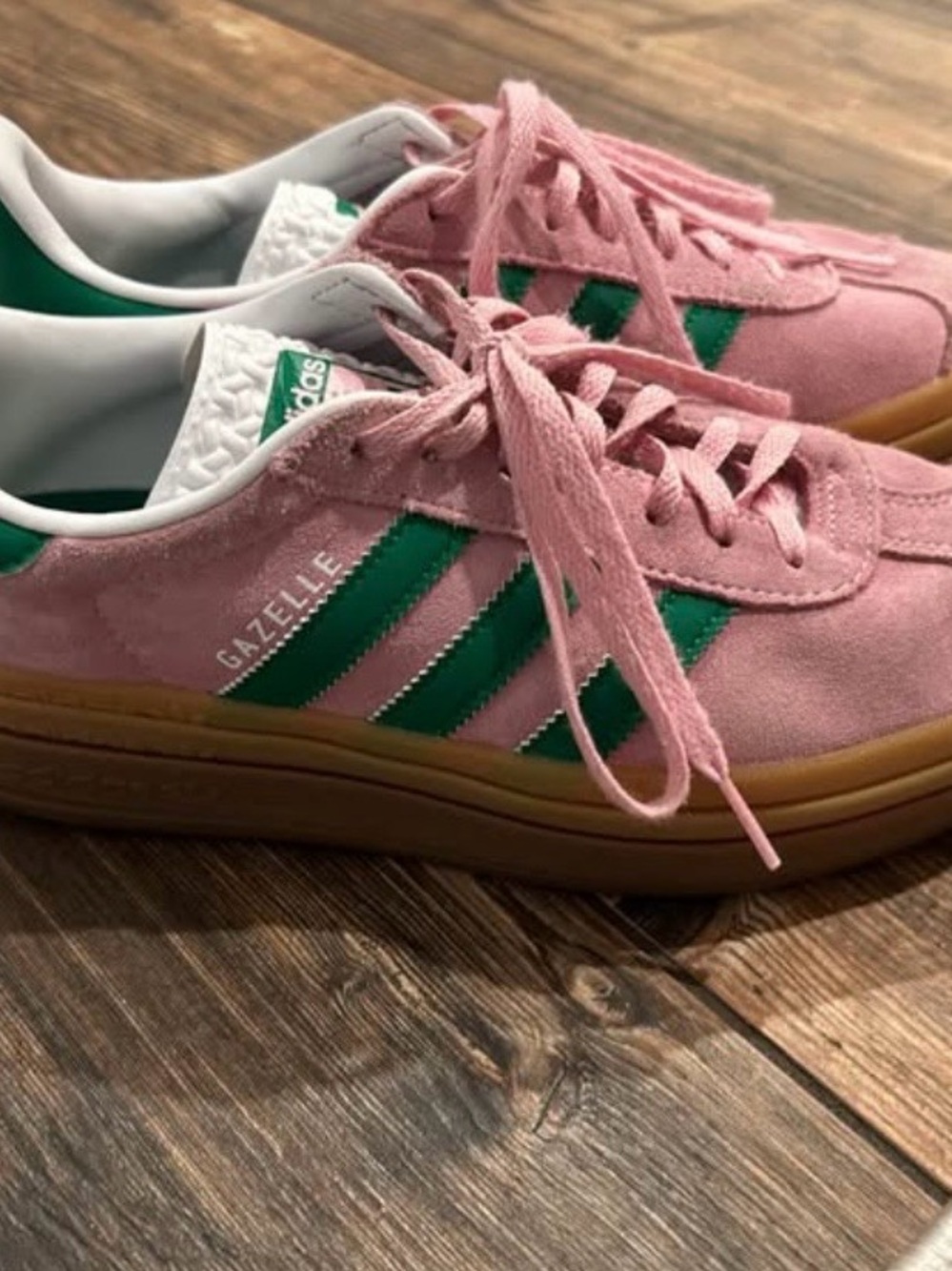 Adidas Gazelle Pink & Green Suede Sneakers